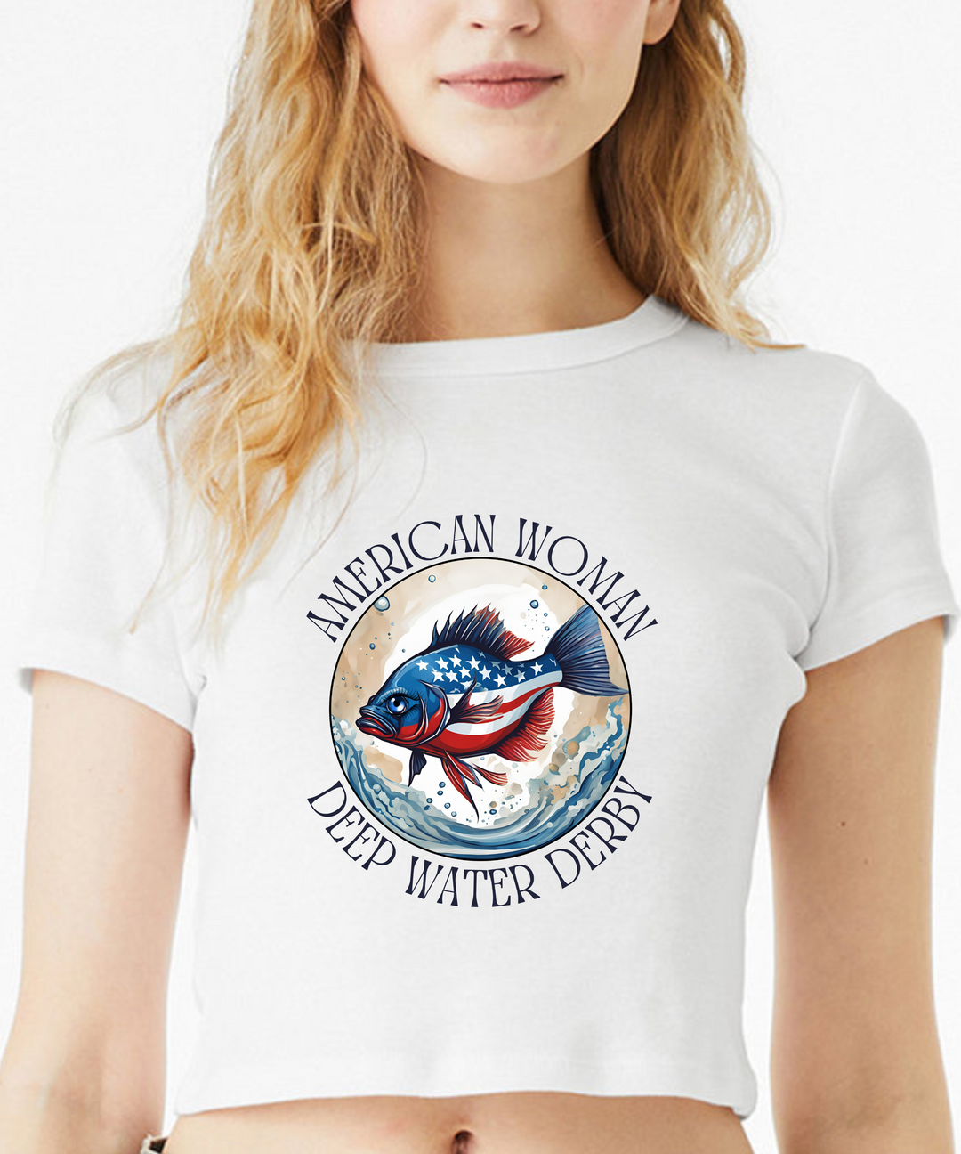 American Woman Deep Water Derby Crop Top