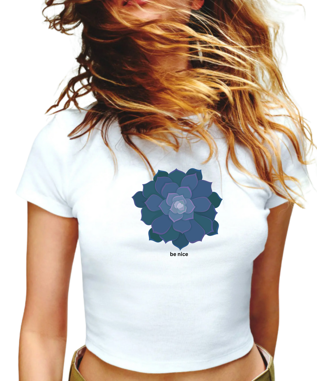 Be Nice Succulent Ladies Crop Top