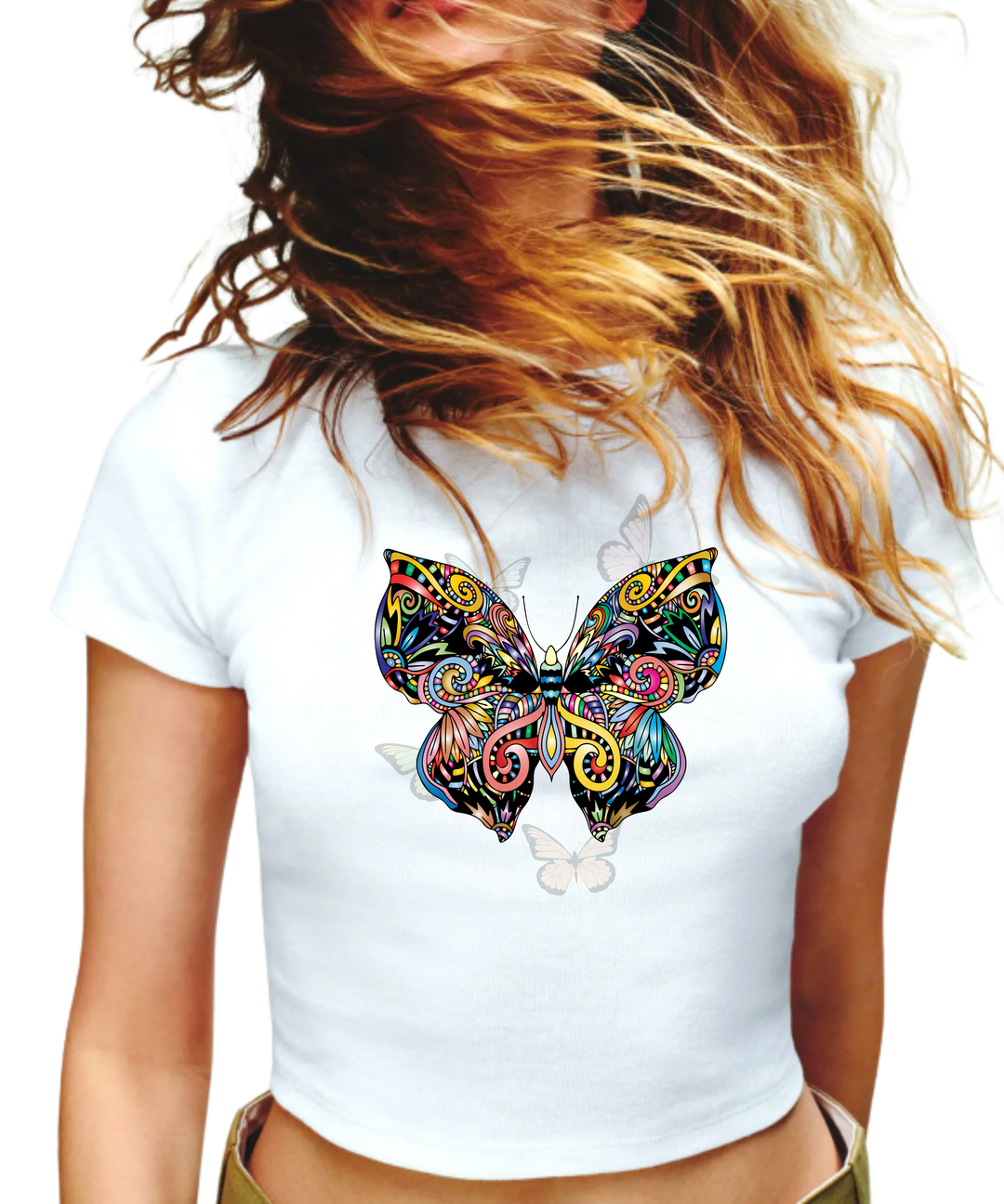 Butterfly Art Ladies Crop Top