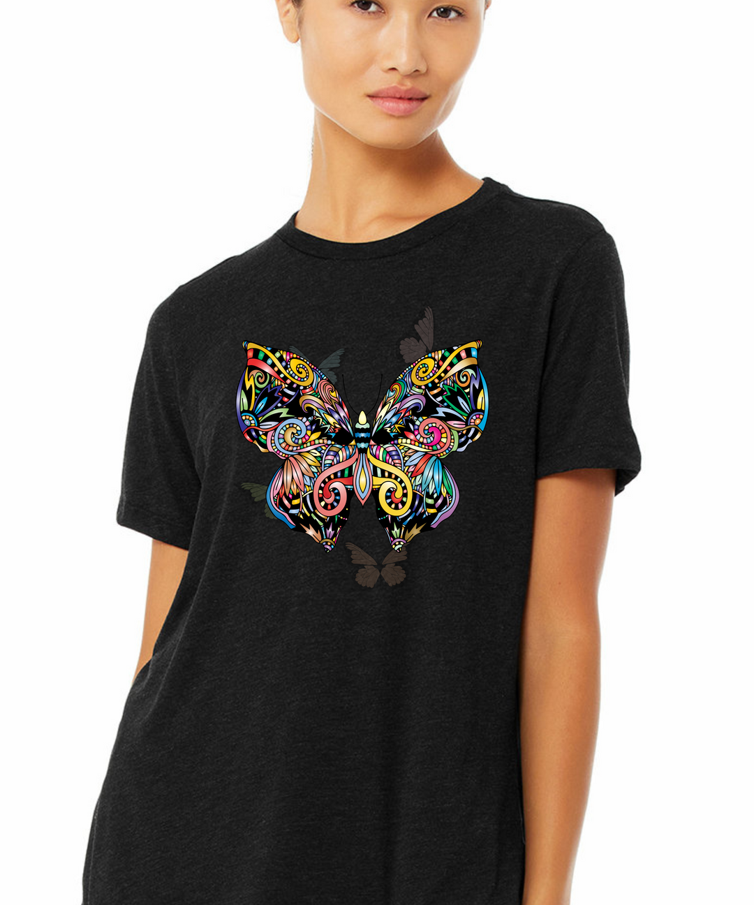 Butterfly Art Ladies Cut Relaxed Fit  T-Shirt