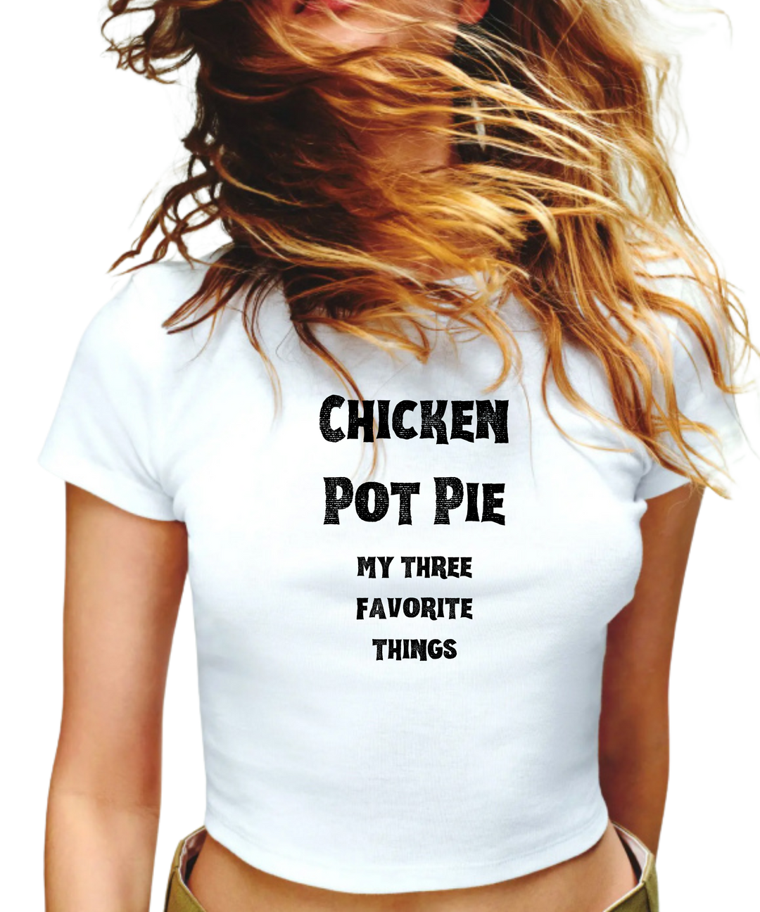 Chicken Pot Pie Ladies Crop Top