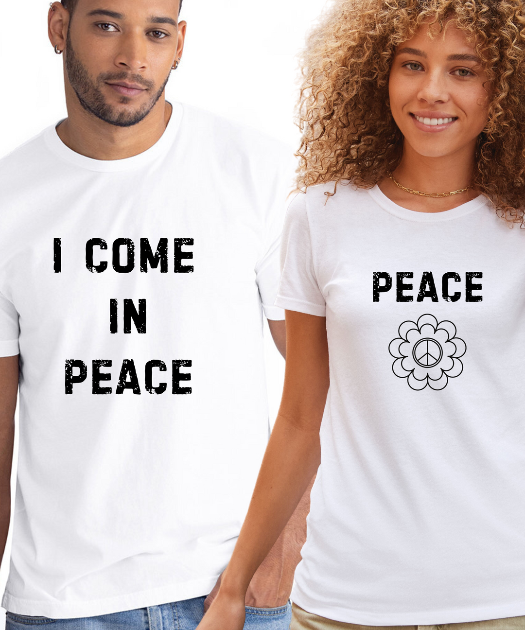 I Come in Peace Couples T-Shirts