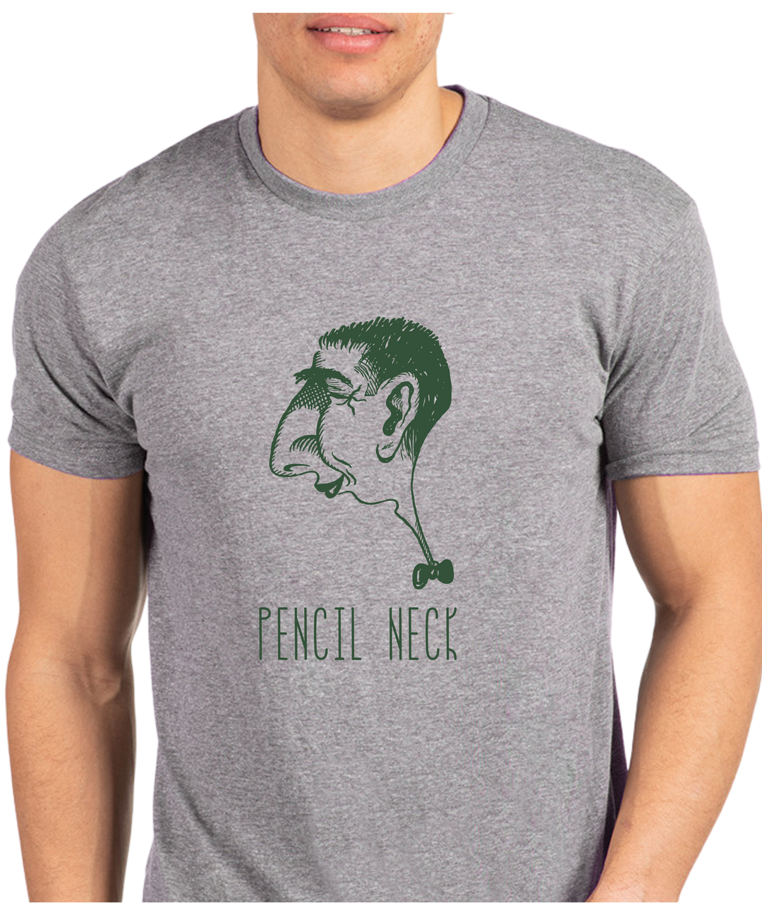 Pencil Neck Unisex Men Women T-Shirt