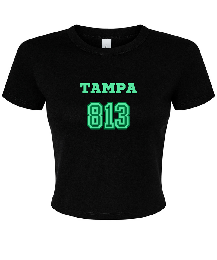 Tampa 813 Area Code Ladies Crop Top