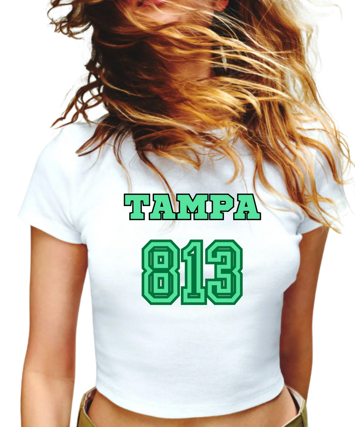 Tampa 813 Area Code Ladies Crop Top