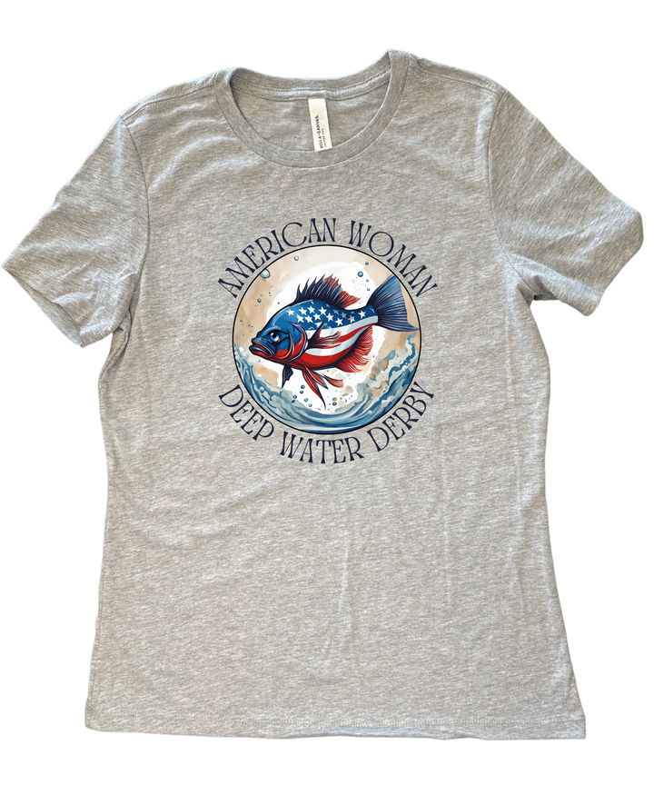 American Woman Deep Water Derby Ladies Cut Relaxed Fit  T-Shirt