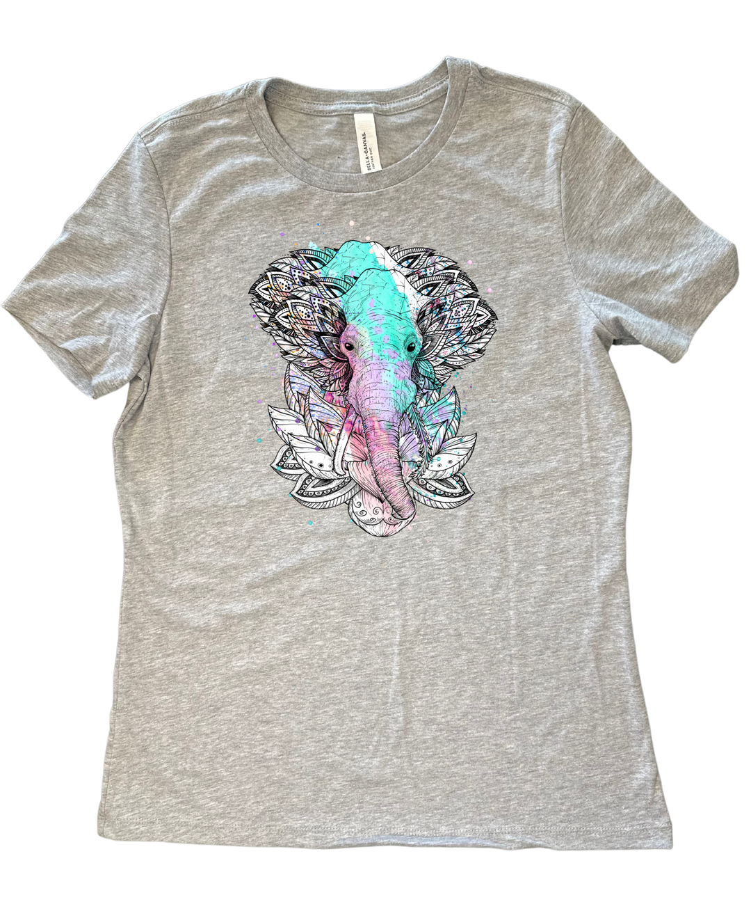 Elephant Art Ladies Cut Relaxed Fit T-Shirt