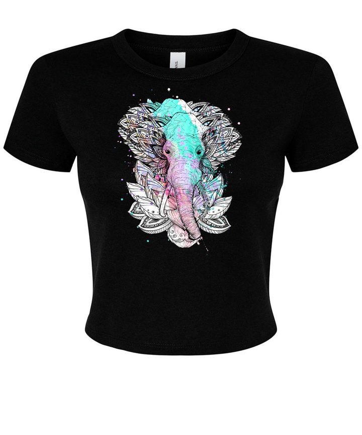 Elephant Art Ladies Crop Top