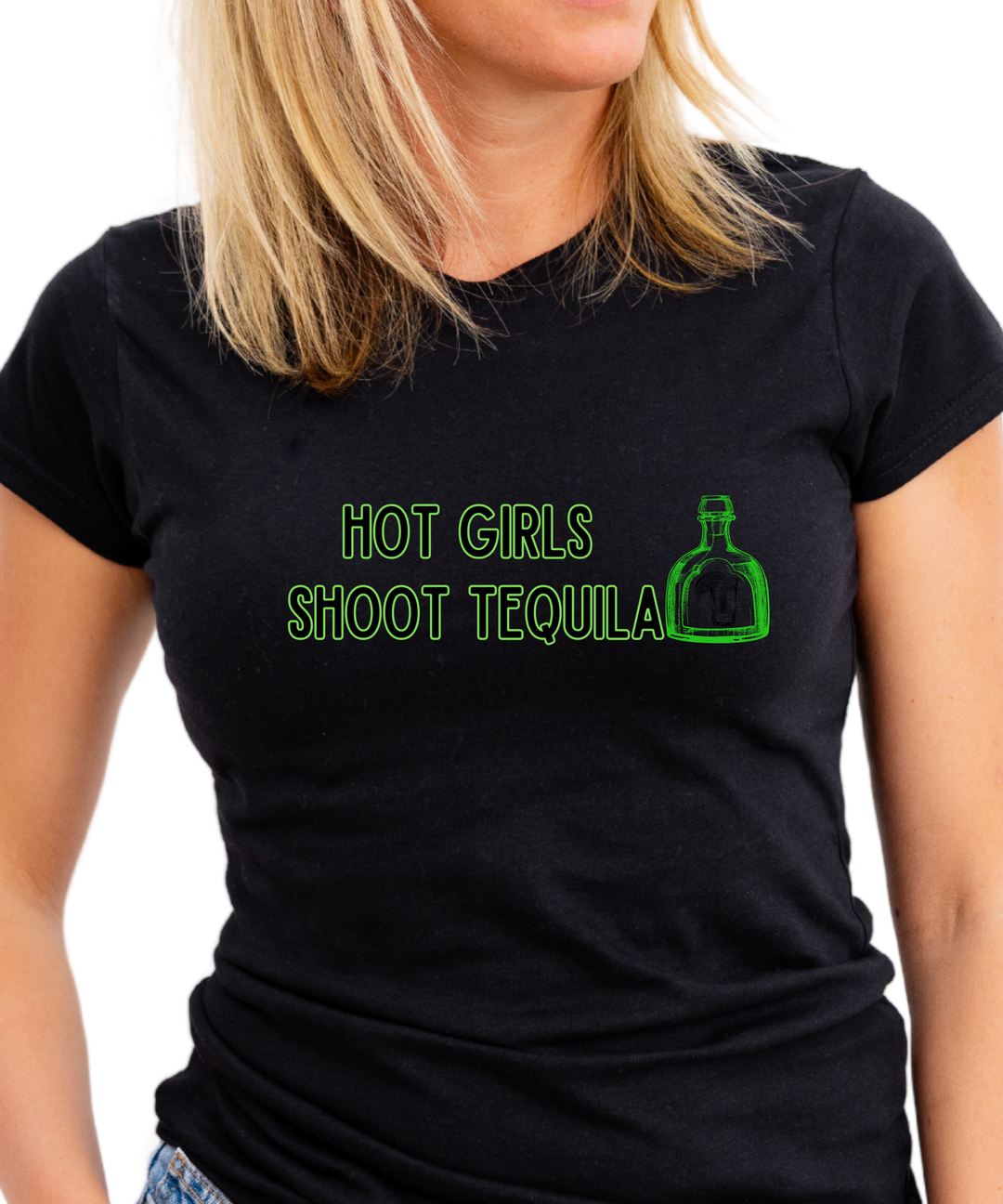 Hot Girls Shoot Tequila Ladies Cut Relaxed Fit T-Shirt