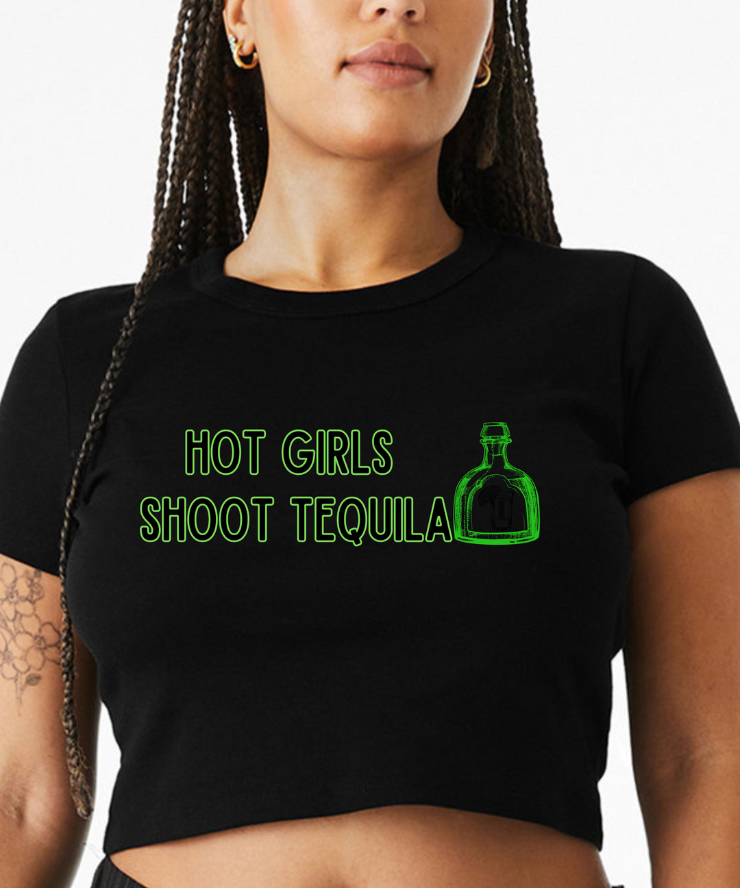 Hot Girls Shoot Tequila Ladies Crop Top