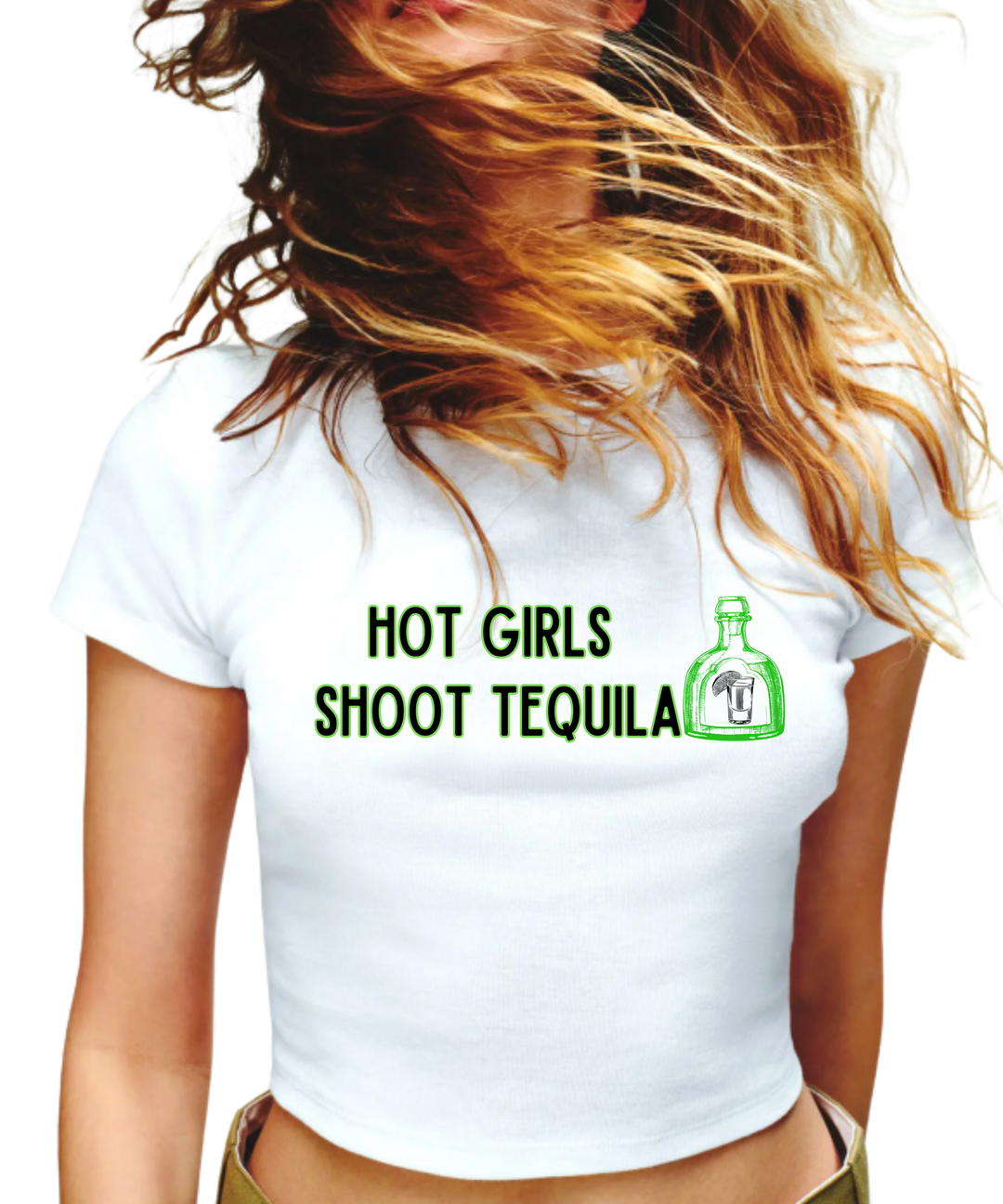 Hot Girls Shoot Tequila Ladies Crop Top