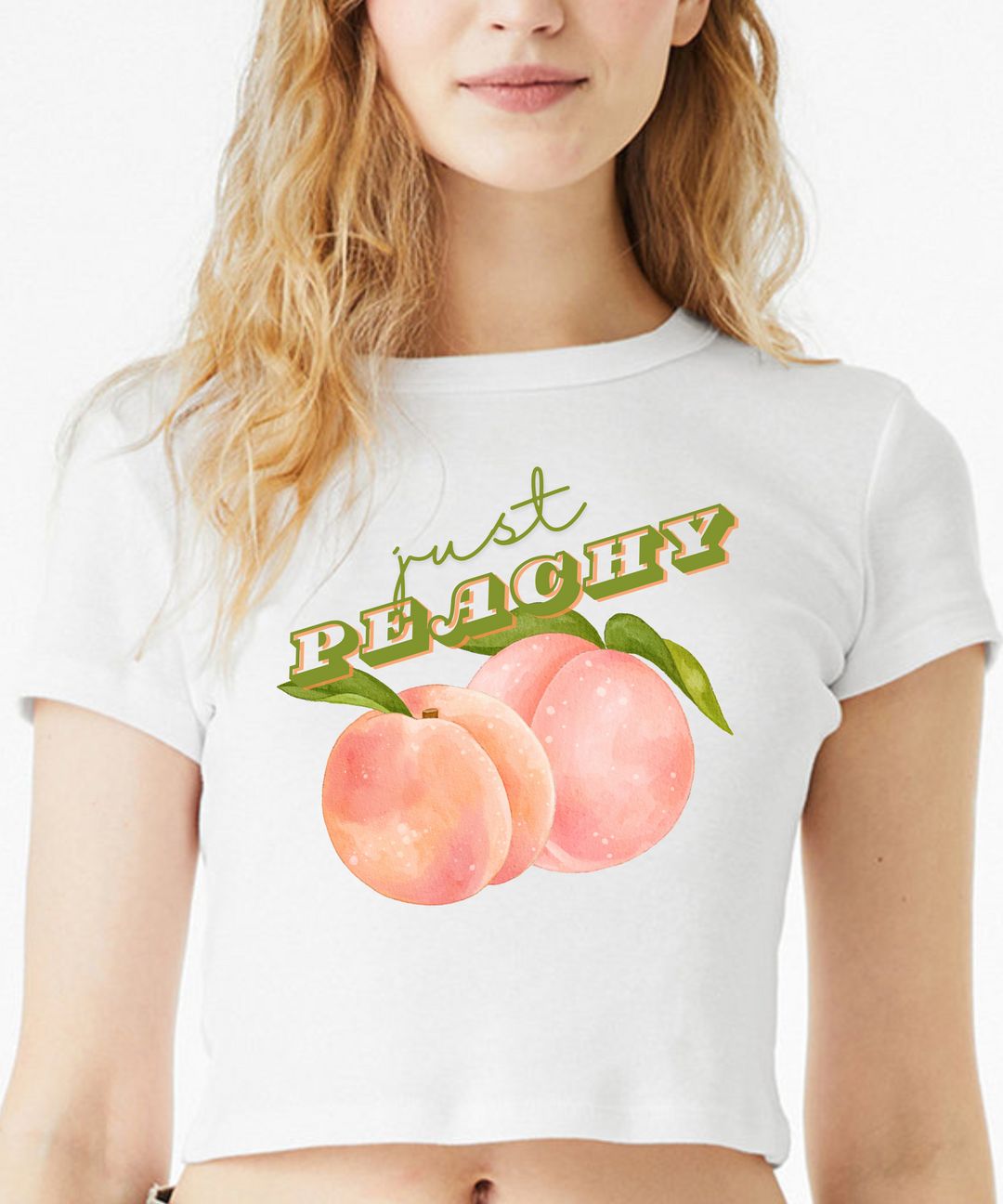 Just Peachy White Crop Top