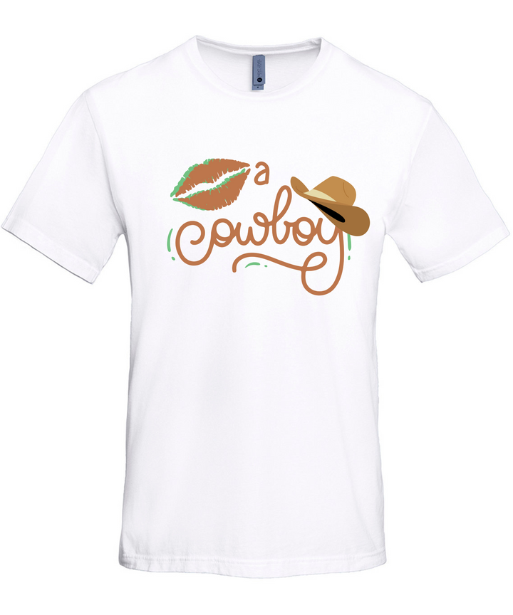 Kiss a Cowboy Unisex Women Men T-Shirt