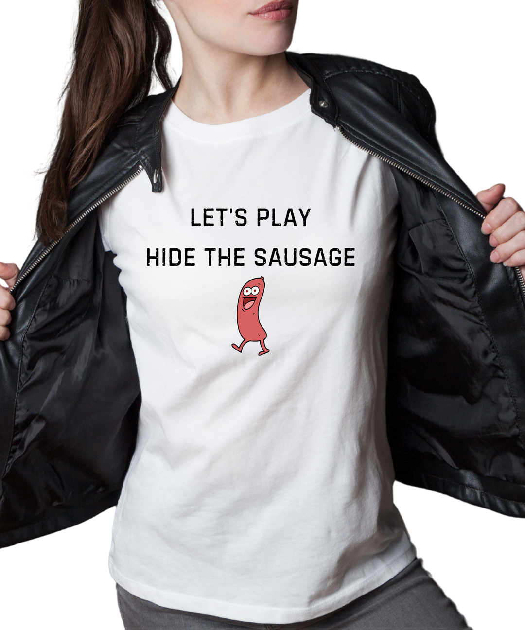 Let's Play Hide the Sausage Ladies Cut Relaxed Fit T-Shirt