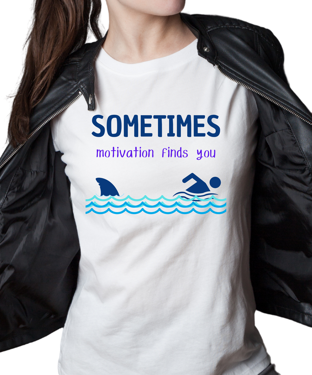 Sometimes Motivation Finds You Ladies Cut Relaxed Fit T-Shirt