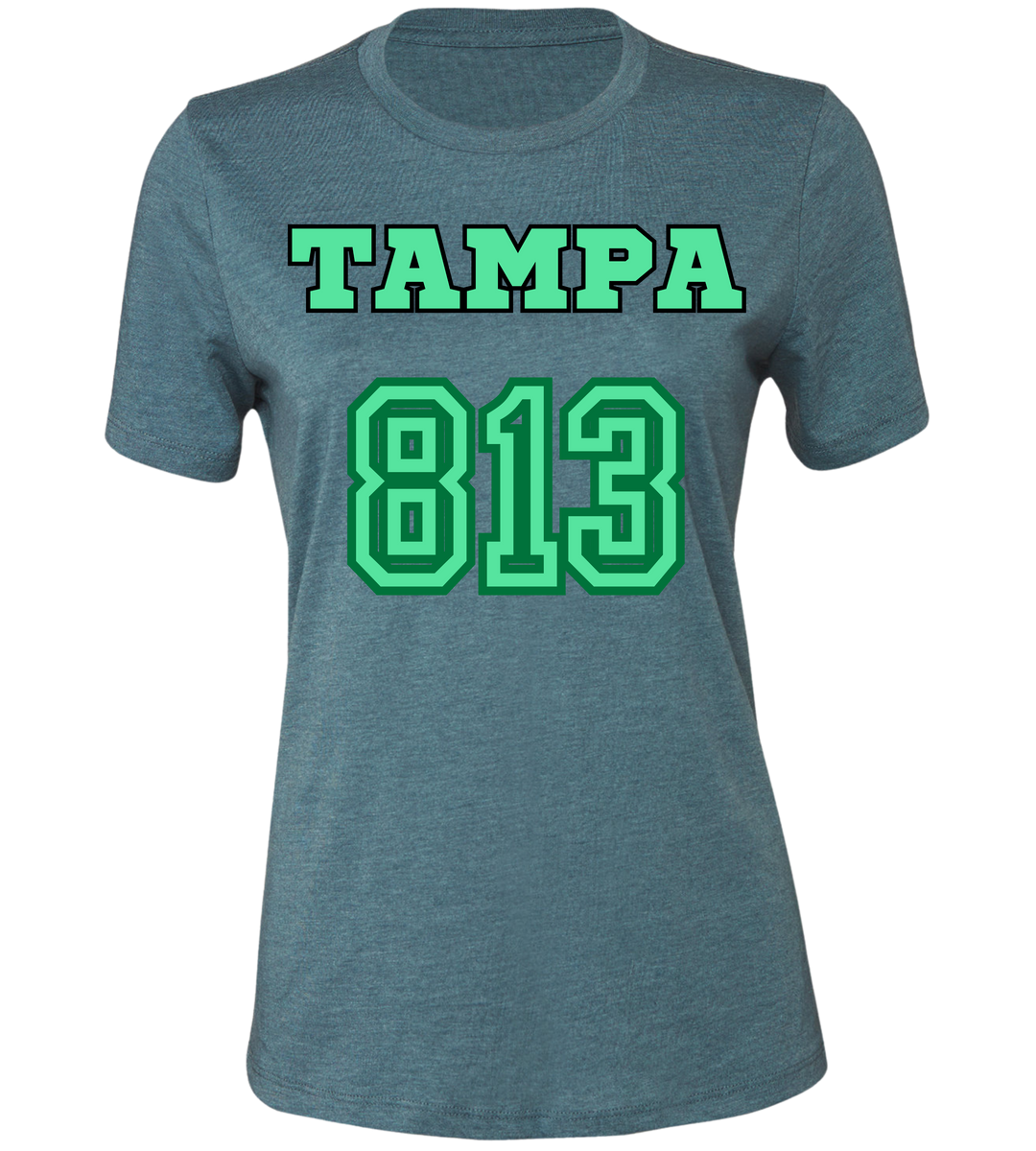 Tampa Area Code 813 Ladies Cut Relaxed Fit T-Shirt