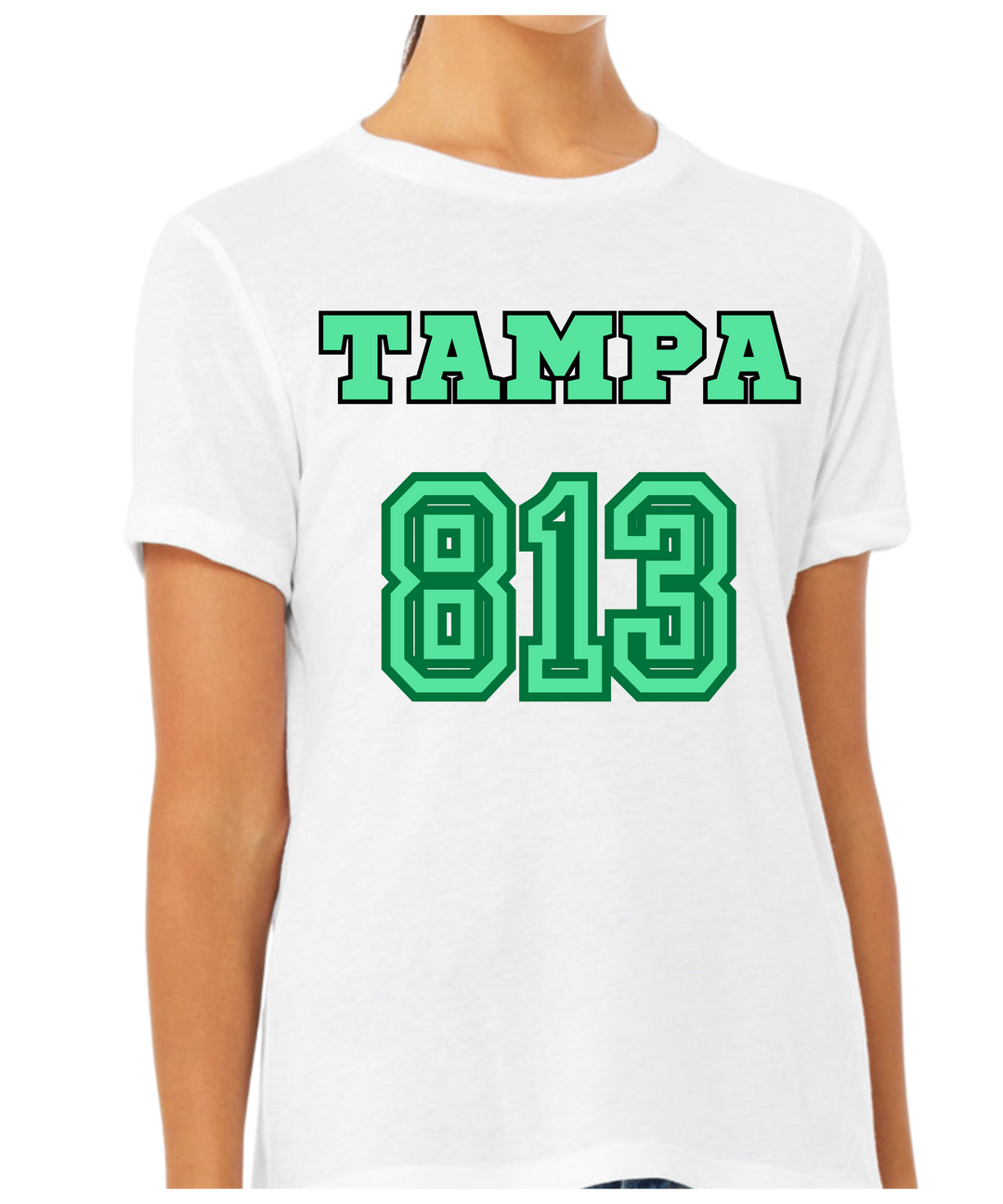 Tampa Area Code 813 Ladies Cut Relaxed Fit T-Shirt