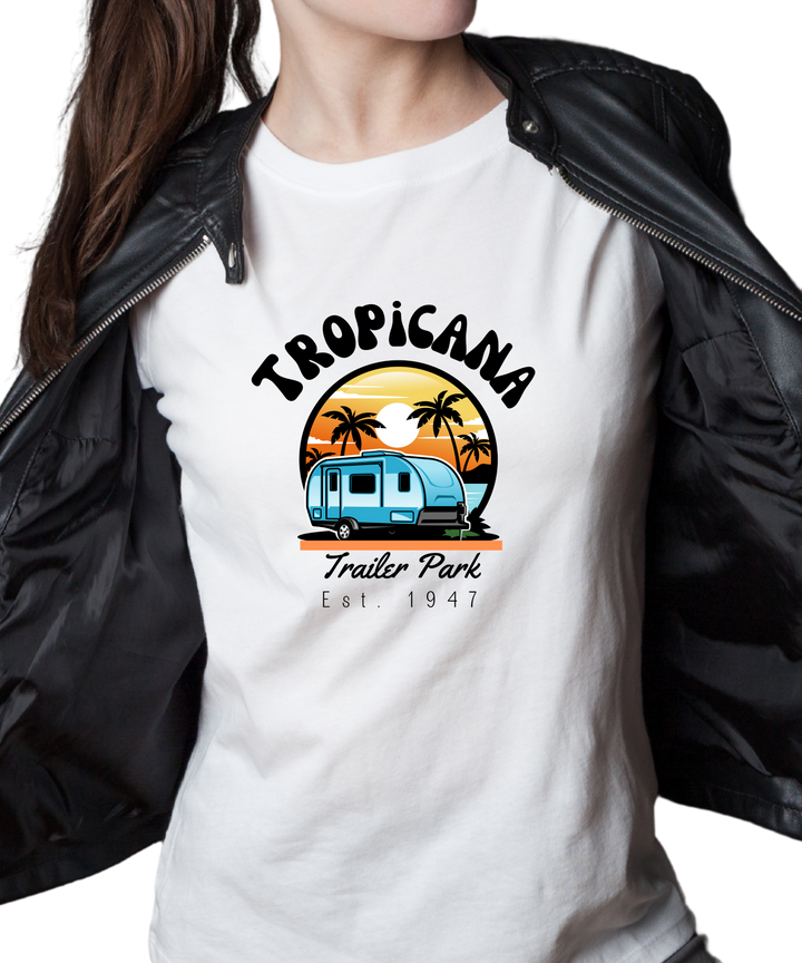 Tropicana Trailer Park Ladies Cut Relaxed Fit T-Shirt